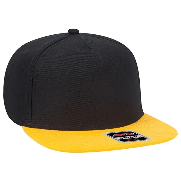 Wool Blend Twill Square Flat Visor "SNAP" 5 Panel Hat - Wool Blend Twill Square Flat Visor "SNAP" 5 Panel Hat - Image 11 of 60