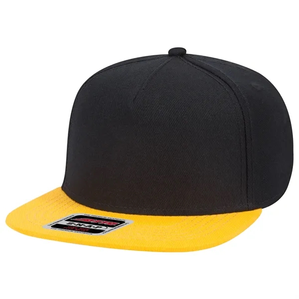 Wool Blend Twill Square Flat Visor "SNAP" 5 Panel Hat - Wool Blend Twill Square Flat Visor "SNAP" 5 Panel Hat - Image 15 of 60