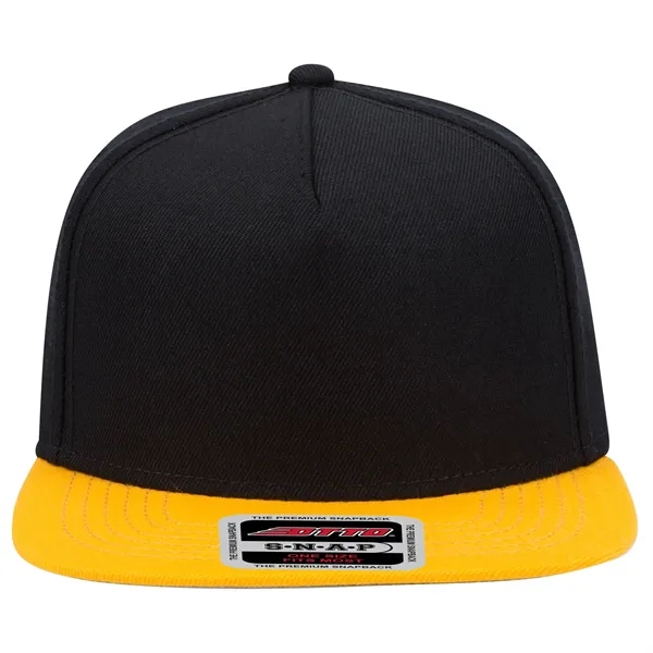 Wool Blend Twill Square Flat Visor "SNAP" 5 Panel Hat - Wool Blend Twill Square Flat Visor "SNAP" 5 Panel Hat - Image 16 of 60