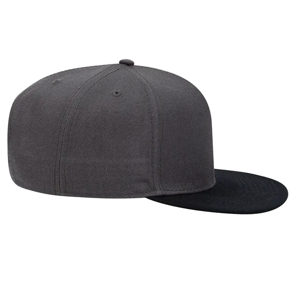 Wool Blend Twill Square Flat Visor "SNAP" 5 Panel Hat - Wool Blend Twill Square Flat Visor "SNAP" 5 Panel Hat - Image 19 of 60