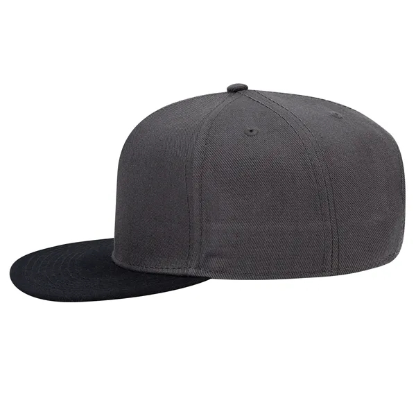 Wool Blend Twill Square Flat Visor "SNAP" 5 Panel Hat - Wool Blend Twill Square Flat Visor "SNAP" 5 Panel Hat - Image 20 of 60