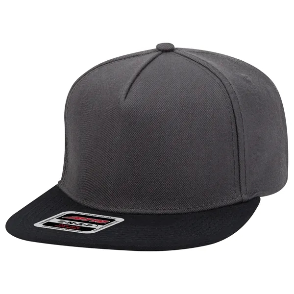 Wool Blend Twill Square Flat Visor "SNAP" 5 Panel Hat - Wool Blend Twill Square Flat Visor "SNAP" 5 Panel Hat - Image 21 of 60