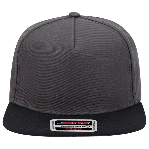 Wool Blend Twill Square Flat Visor "SNAP" 5 Panel Hat - Wool Blend Twill Square Flat Visor "SNAP" 5 Panel Hat - Image 22 of 60