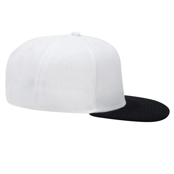 Wool Blend Twill Square Flat Visor "SNAP" 5 Panel Hat - Wool Blend Twill Square Flat Visor "SNAP" 5 Panel Hat - Image 25 of 60