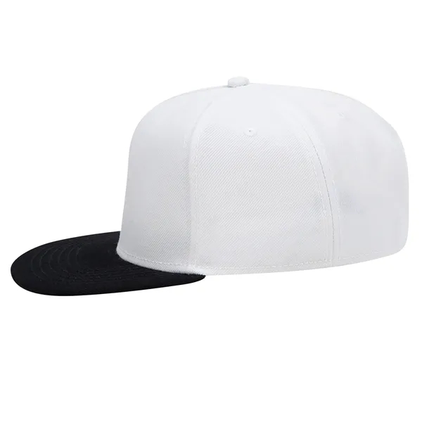 Wool Blend Twill Square Flat Visor "SNAP" 5 Panel Hat - Wool Blend Twill Square Flat Visor "SNAP" 5 Panel Hat - Image 26 of 60