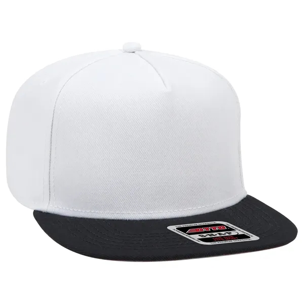 Wool Blend Twill Square Flat Visor "SNAP" 5 Panel Hat - Wool Blend Twill Square Flat Visor "SNAP" 5 Panel Hat - Image 24 of 60