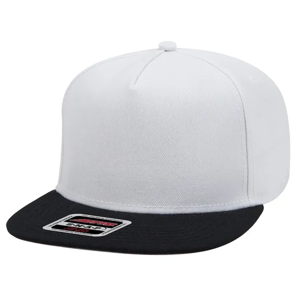 Wool Blend Twill Square Flat Visor "SNAP" 5 Panel Hat - Wool Blend Twill Square Flat Visor "SNAP" 5 Panel Hat - Image 27 of 60