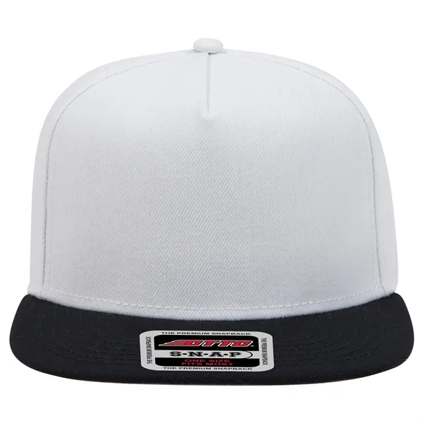 Wool Blend Twill Square Flat Visor "SNAP" 5 Panel Hat - Wool Blend Twill Square Flat Visor "SNAP" 5 Panel Hat - Image 28 of 60