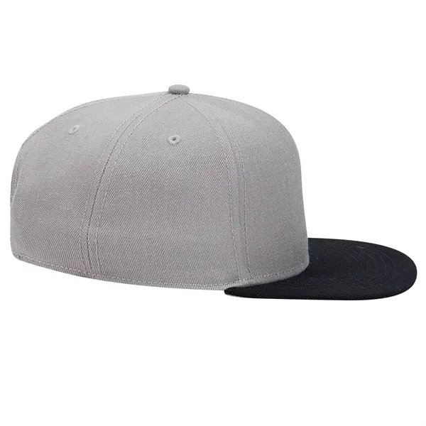 Wool Blend Twill Square Flat Visor "SNAP" 5 Panel Hat - Wool Blend Twill Square Flat Visor "SNAP" 5 Panel Hat - Image 31 of 60