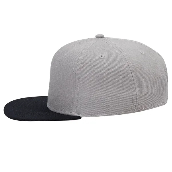 Wool Blend Twill Square Flat Visor "SNAP" 5 Panel Hat - Wool Blend Twill Square Flat Visor "SNAP" 5 Panel Hat - Image 32 of 60