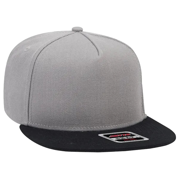 Wool Blend Twill Square Flat Visor "SNAP" 5 Panel Hat - Wool Blend Twill Square Flat Visor "SNAP" 5 Panel Hat - Image 30 of 60