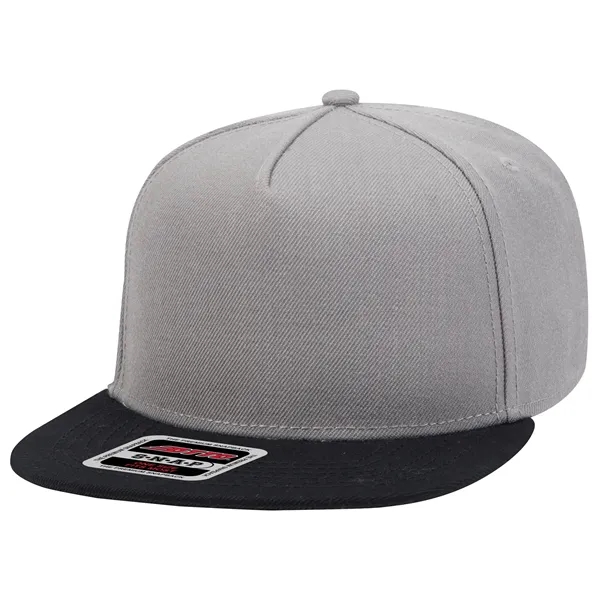 Wool Blend Twill Square Flat Visor "SNAP" 5 Panel Hat - Wool Blend Twill Square Flat Visor "SNAP" 5 Panel Hat - Image 33 of 60
