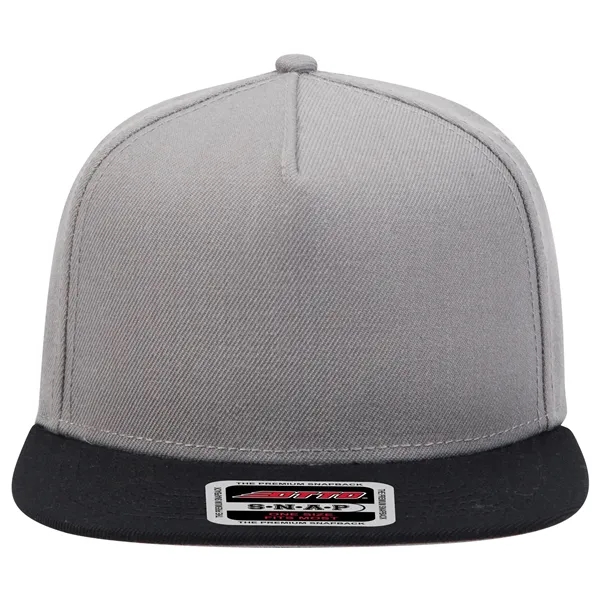 Wool Blend Twill Square Flat Visor "SNAP" 5 Panel Hat - Wool Blend Twill Square Flat Visor "SNAP" 5 Panel Hat - Image 34 of 60