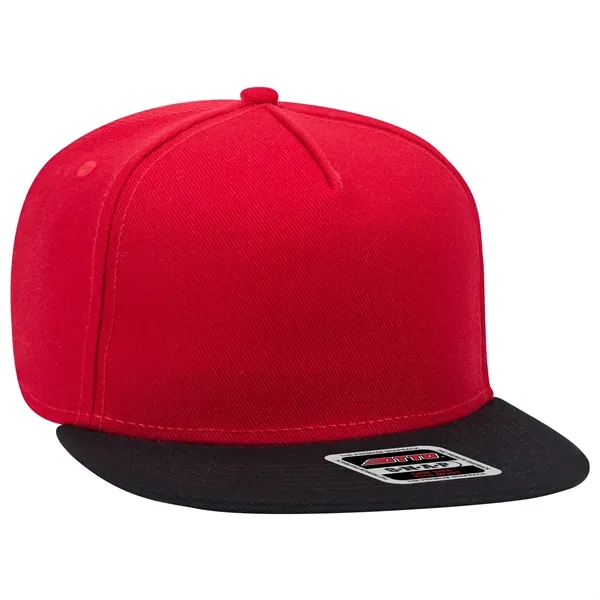Wool Blend Twill Square Flat Visor "SNAP" 5 Panel Hat - Wool Blend Twill Square Flat Visor "SNAP" 5 Panel Hat - Image 36 of 60