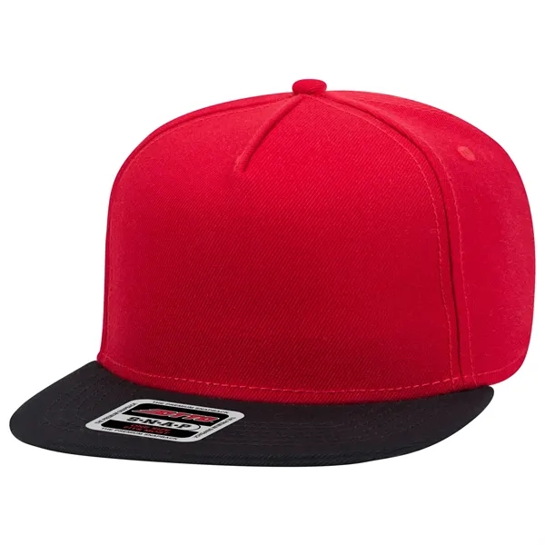 Wool Blend Twill Square Flat Visor "SNAP" 5 Panel Hat - Wool Blend Twill Square Flat Visor "SNAP" 5 Panel Hat - Image 39 of 60