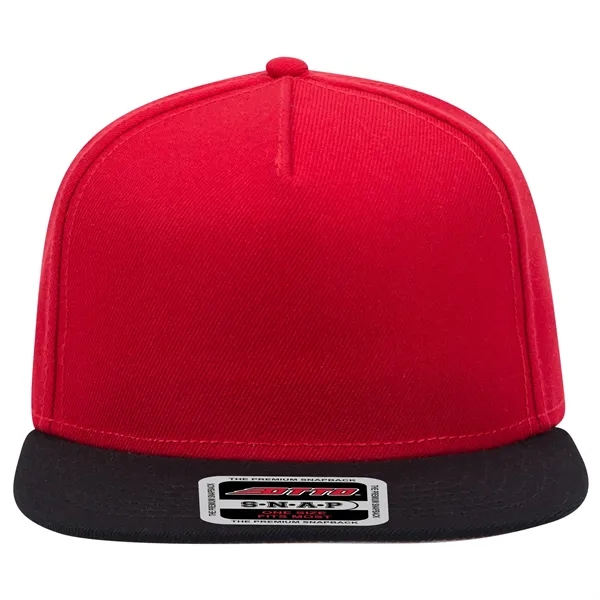 Wool Blend Twill Square Flat Visor "SNAP" 5 Panel Hat - Wool Blend Twill Square Flat Visor "SNAP" 5 Panel Hat - Image 40 of 60