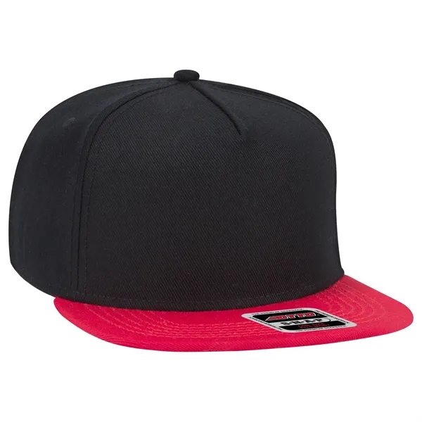 Wool Blend Twill Square Flat Visor "SNAP" 5 Panel Hat - Wool Blend Twill Square Flat Visor "SNAP" 5 Panel Hat - Image 42 of 60
