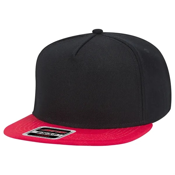 Wool Blend Twill Square Flat Visor "SNAP" 5 Panel Hat - Wool Blend Twill Square Flat Visor "SNAP" 5 Panel Hat - Image 45 of 60
