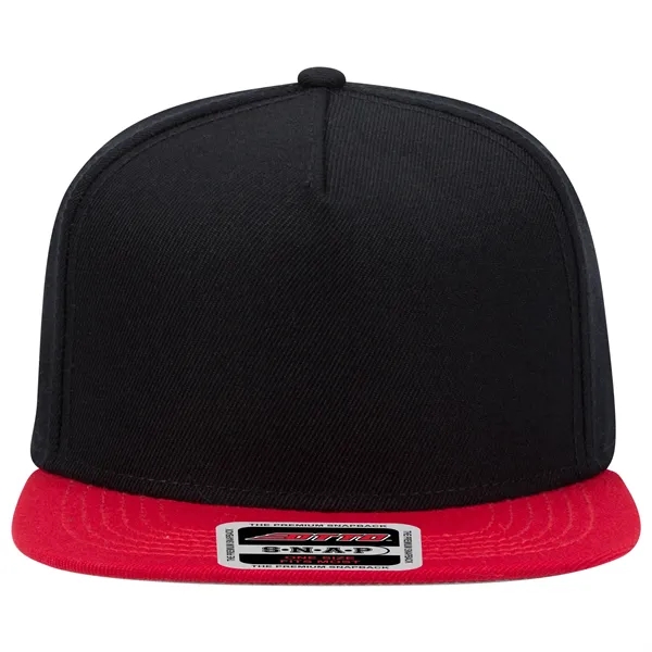 Wool Blend Twill Square Flat Visor "SNAP" 5 Panel Hat - Wool Blend Twill Square Flat Visor "SNAP" 5 Panel Hat - Image 46 of 60