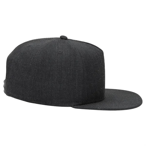 Wool Blend Twill Square Flat Visor "SNAP" 5 Panel Hat - Wool Blend Twill Square Flat Visor "SNAP" 5 Panel Hat - Image 50 of 60
