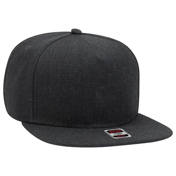 Wool Blend Twill Square Flat Visor "SNAP" 5 Panel Hat - Wool Blend Twill Square Flat Visor "SNAP" 5 Panel Hat - Image 47 of 60