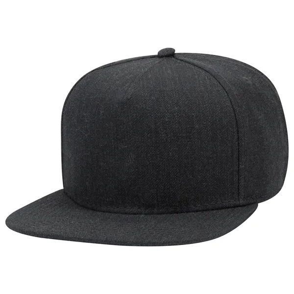 Wool Blend Twill Square Flat Visor "SNAP" 5 Panel Hat - Wool Blend Twill Square Flat Visor "SNAP" 5 Panel Hat - Image 52 of 60