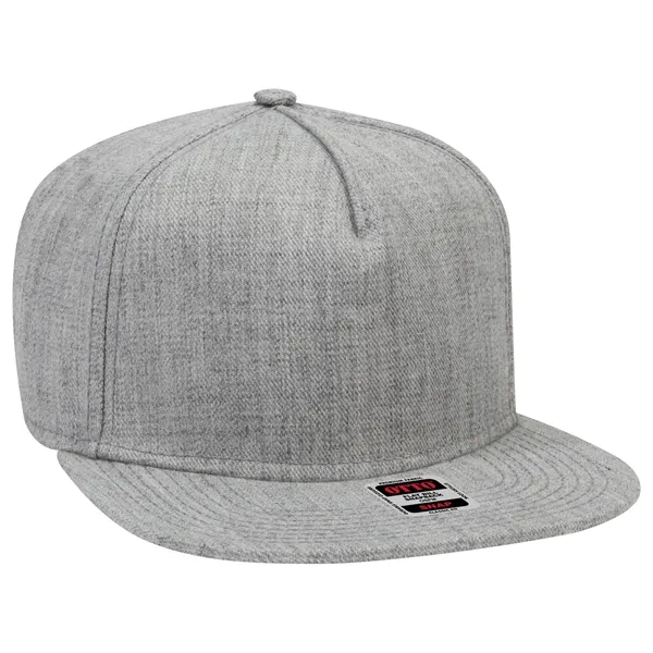 Wool Blend Twill Square Flat Visor "SNAP" 5 Panel Hat - Wool Blend Twill Square Flat Visor "SNAP" 5 Panel Hat - Image 55 of 60