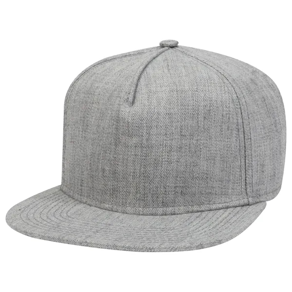 Wool Blend Twill Square Flat Visor "SNAP" 5 Panel Hat - Wool Blend Twill Square Flat Visor "SNAP" 5 Panel Hat - Image 58 of 60