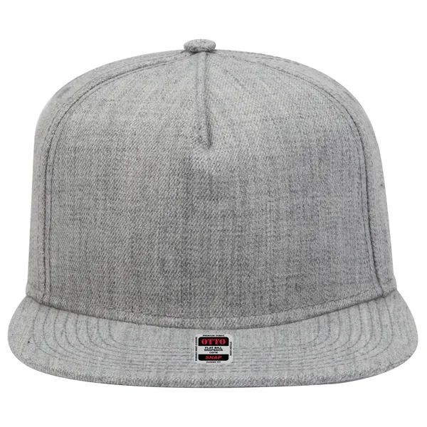 Wool Blend Twill Square Flat Visor "SNAP" 5 Panel Hat - Wool Blend Twill Square Flat Visor "SNAP" 5 Panel Hat - Image 59 of 60