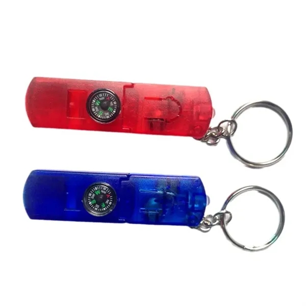 Compass Keychain with Whistle & LED Light - Compass Keychain with Whistle & LED Light - Image 2 of 17