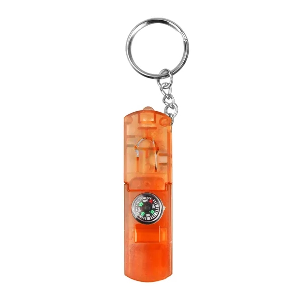 Compass Keychain with Whistle & LED Light - Compass Keychain with Whistle & LED Light - Image 5 of 17