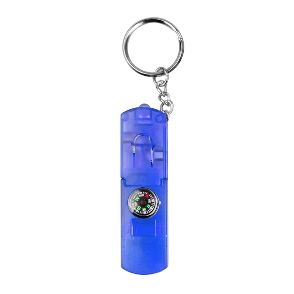 Compass Keychain with Whistle & LED Light - Compass Keychain with Whistle & LED Light - Image 6 of 17