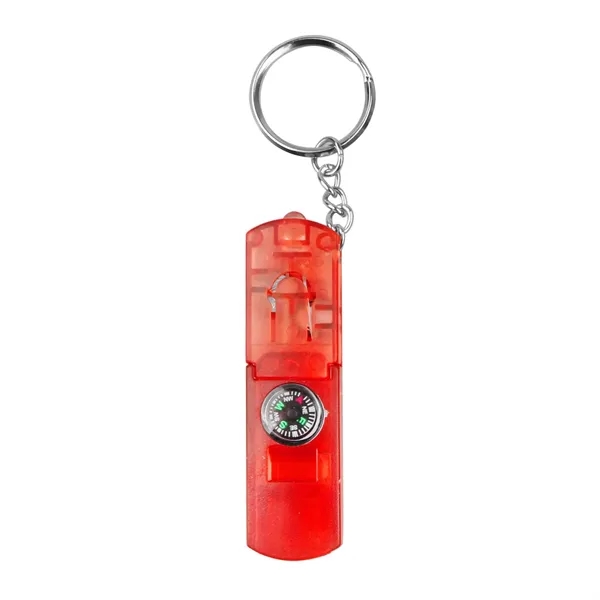 Compass Keychain with Whistle & LED Light - Compass Keychain with Whistle & LED Light - Image 7 of 17