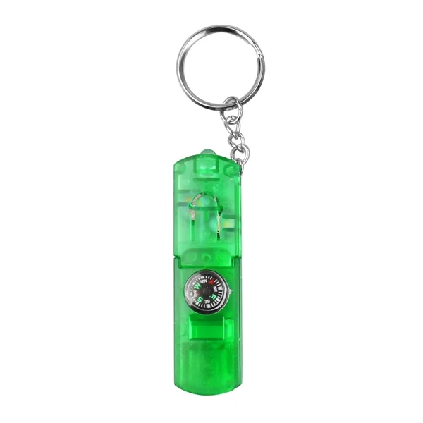 Compass Keychain with Whistle & LED Light - Compass Keychain with Whistle & LED Light - Image 8 of 17