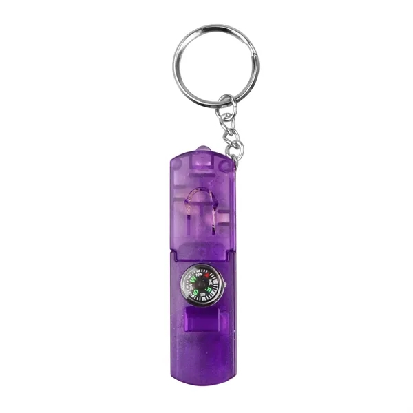 Compass Keychain with Whistle & LED Light - Compass Keychain with Whistle & LED Light - Image 9 of 17