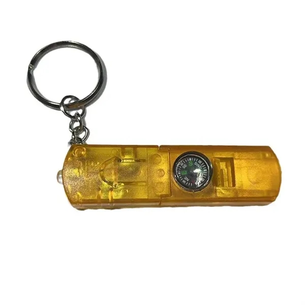Compass Keychain with Whistle & LED Light - Compass Keychain with Whistle & LED Light - Image 10 of 17