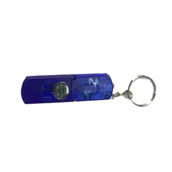 Compass Keychain with Whistle & LED Light - Compass Keychain with Whistle & LED Light - Image 11 of 17