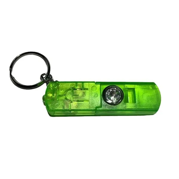 Compass Keychain with Whistle & LED Light - Compass Keychain with Whistle & LED Light - Image 12 of 17