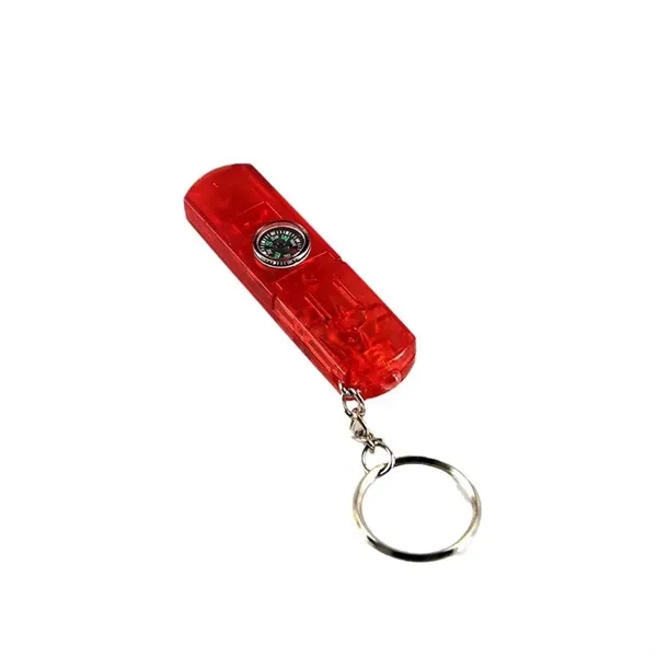 Compass Keychain with Whistle & LED Light - Compass Keychain with Whistle & LED Light - Image 13 of 17