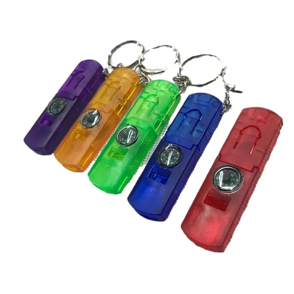 Compass Keychain with Whistle & LED Light - Compass Keychain with Whistle & LED Light - Image 14 of 17