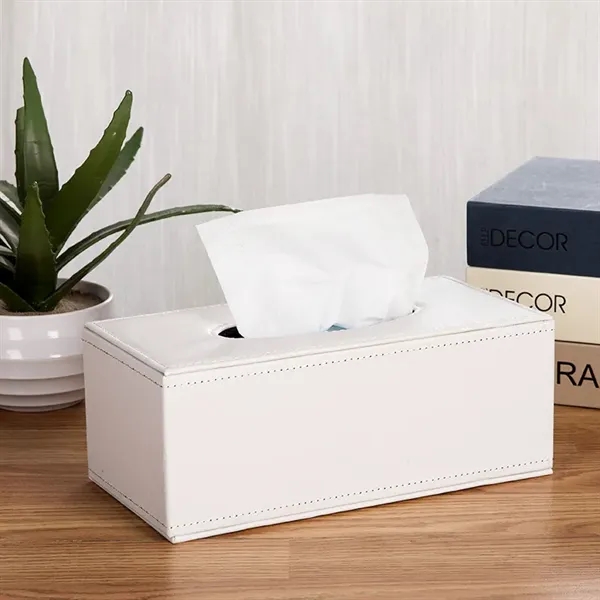 Rectangular PU Leather Tissue Box Holder - Rectangular PU Leather Tissue Box Holder - Image 6 of 6