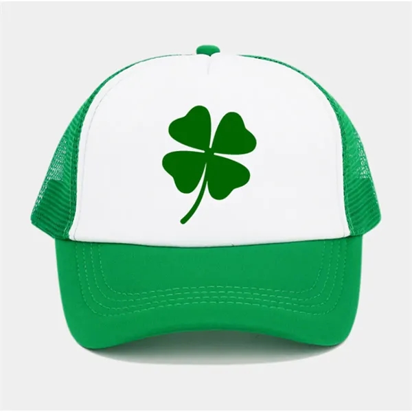 Adjustable Lucky Clover Baseball Cap for St. Patrick's Day - Adjustable Lucky Clover Baseball Cap for St. Patrick's Day - Image 1 of 4