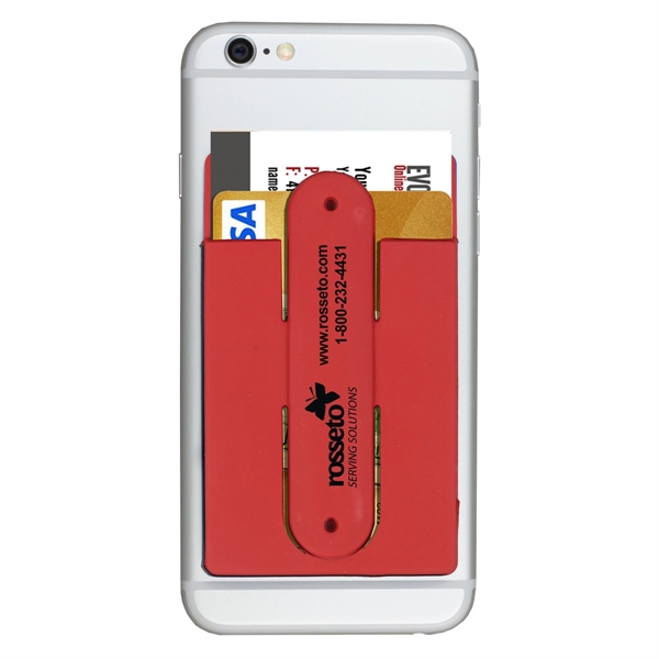 Custom Two Function Soft Silicone Cell Phone Kickstand & Wallet