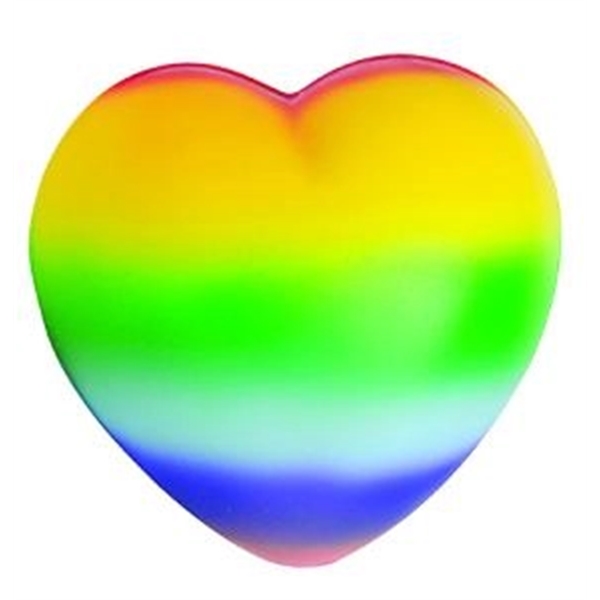 Custom Rainbow Heart Shaped Stress Reliever