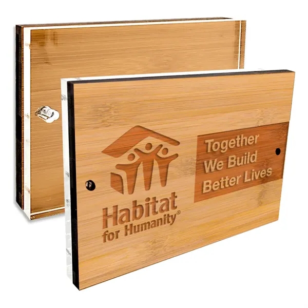 Custom Laser Etched Bamboo Desk Plaque Frame - Custom Laser Etched Bamboo Desk Plaque Frame - Image 0 of 4