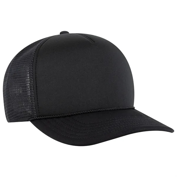 5 Panel High Crown Polyester Mesh Back Trucker Hat - 5 Panel High Crown Polyester Mesh Back Trucker Hat - Image 1 of 9