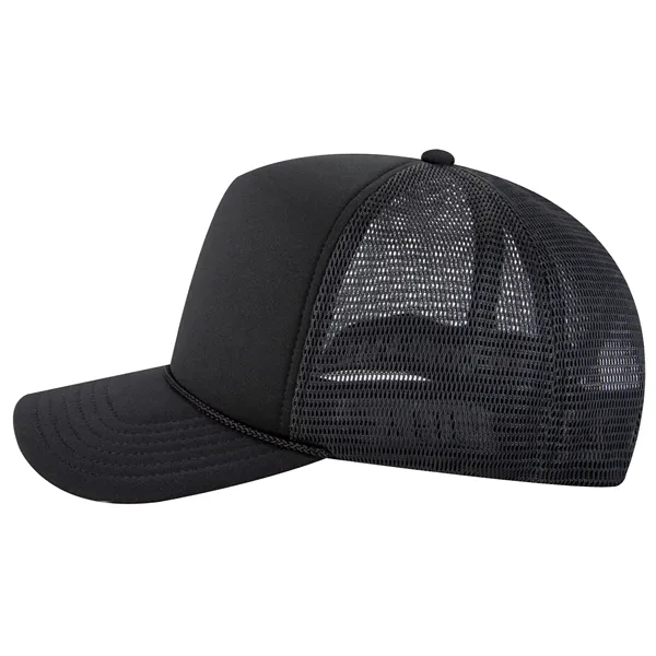 5 Panel High Crown Polyester Mesh Back Trucker Hat - 5 Panel High Crown Polyester Mesh Back Trucker Hat - Image 5 of 9