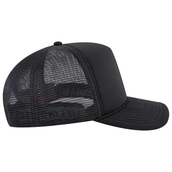 5 Panel High Crown Polyester Mesh Back Trucker Hat - 5 Panel High Crown Polyester Mesh Back Trucker Hat - Image 6 of 9