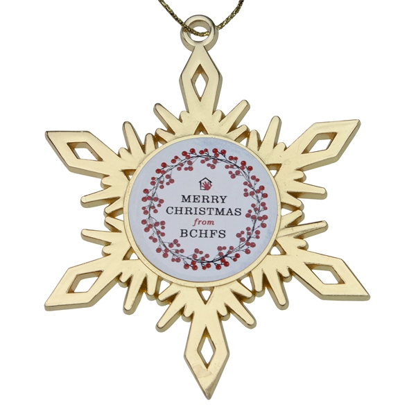 Custom Gold Snowflake Christmas Holiday Ornament