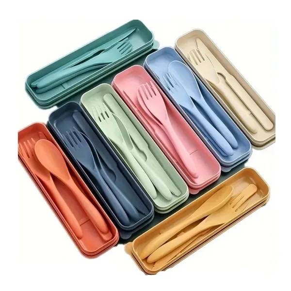 Wheat Straw Cutlery Set - Wheat Straw Cutlery Set - Image 1 of 2